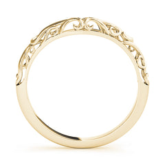 Vintage-Inspired Curved Wedding Gold Band