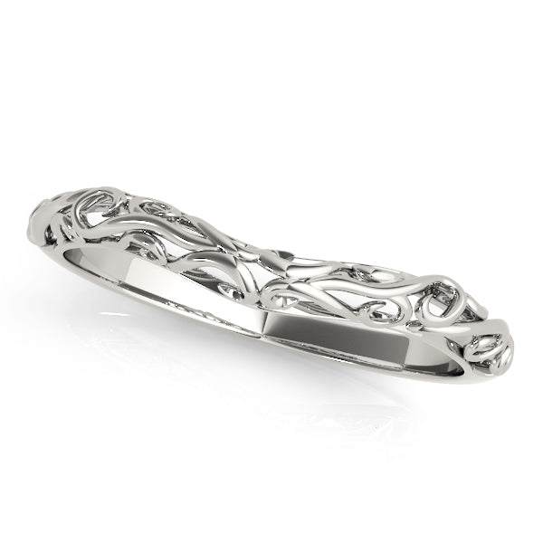 Vintage-Inspired Curved Wedding Gold Band