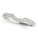 Prong in Channel Milgrain Curved Half Eternity Ring in Gold & Platinum