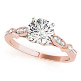 Elegant Prong-Set Round Diamond Engagement Ring — 9K/18K Gold & Platinum