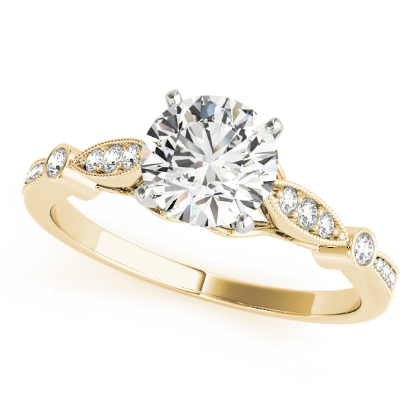 Elegant Prong-Set Round Diamond Engagement Ring — 9K/18K Gold & Platinum