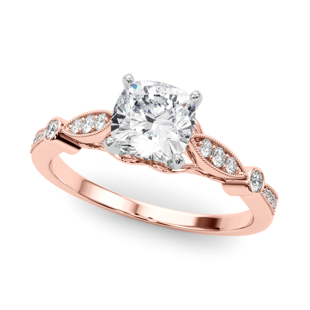 Elegant Prong-Set Round Diamond Engagement Ring — 9K/18K Gold & Platinum