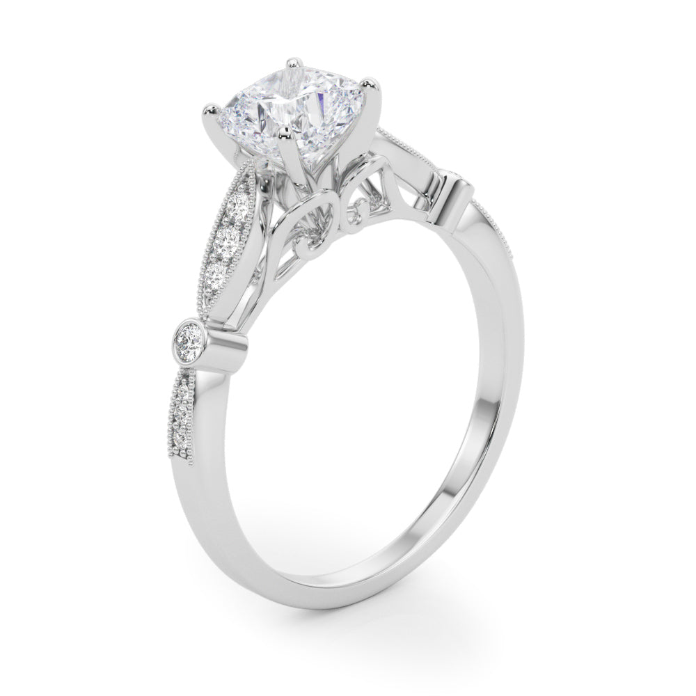 Elegant Prong-Set Round Diamond Engagement Ring — 9K/18K Gold & Platinum