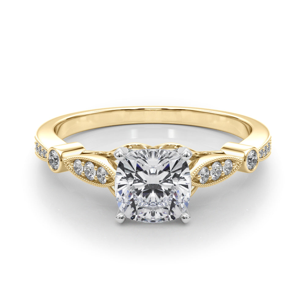 Elegant Prong-Set Round Diamond Engagement Ring — 9K/18K Gold & Platinum