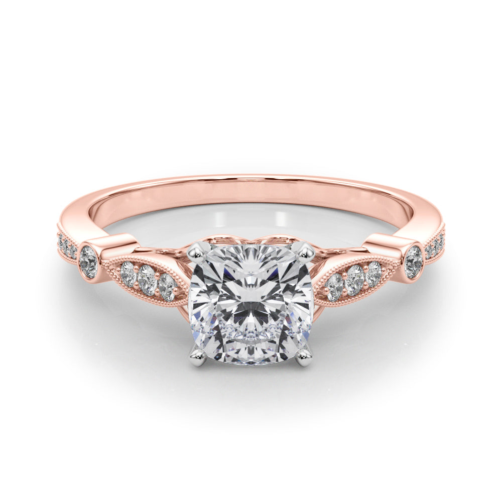 Elegant Prong-Set Round Diamond Engagement Ring — 9K/18K Gold & Platinum