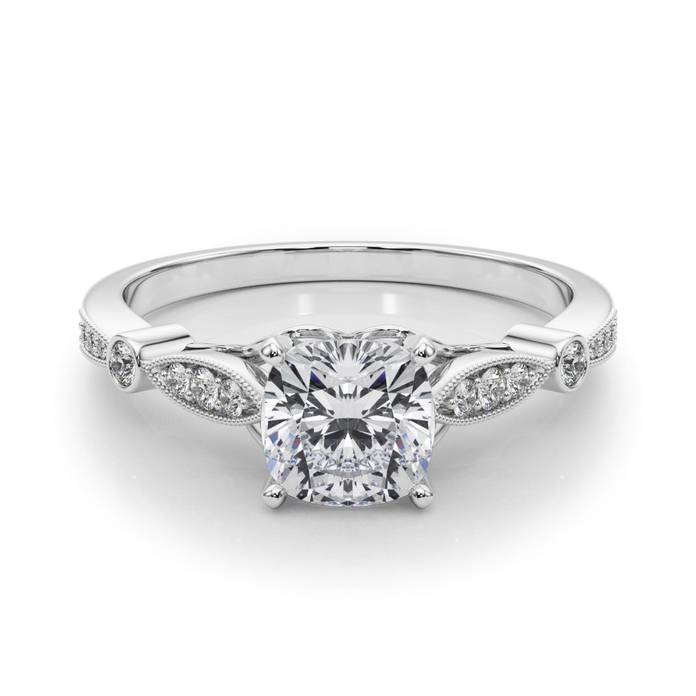 Elegant Prong-Set Round Diamond Engagement Ring — 9K/18K Gold & Platinum