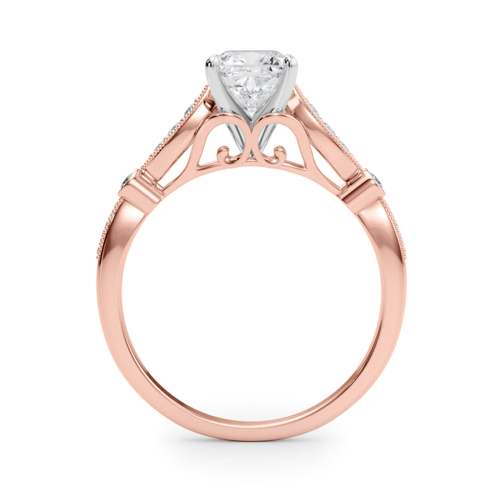 Elegant Prong-Set Round Diamond Engagement Ring — 9K/18K Gold & Platinum