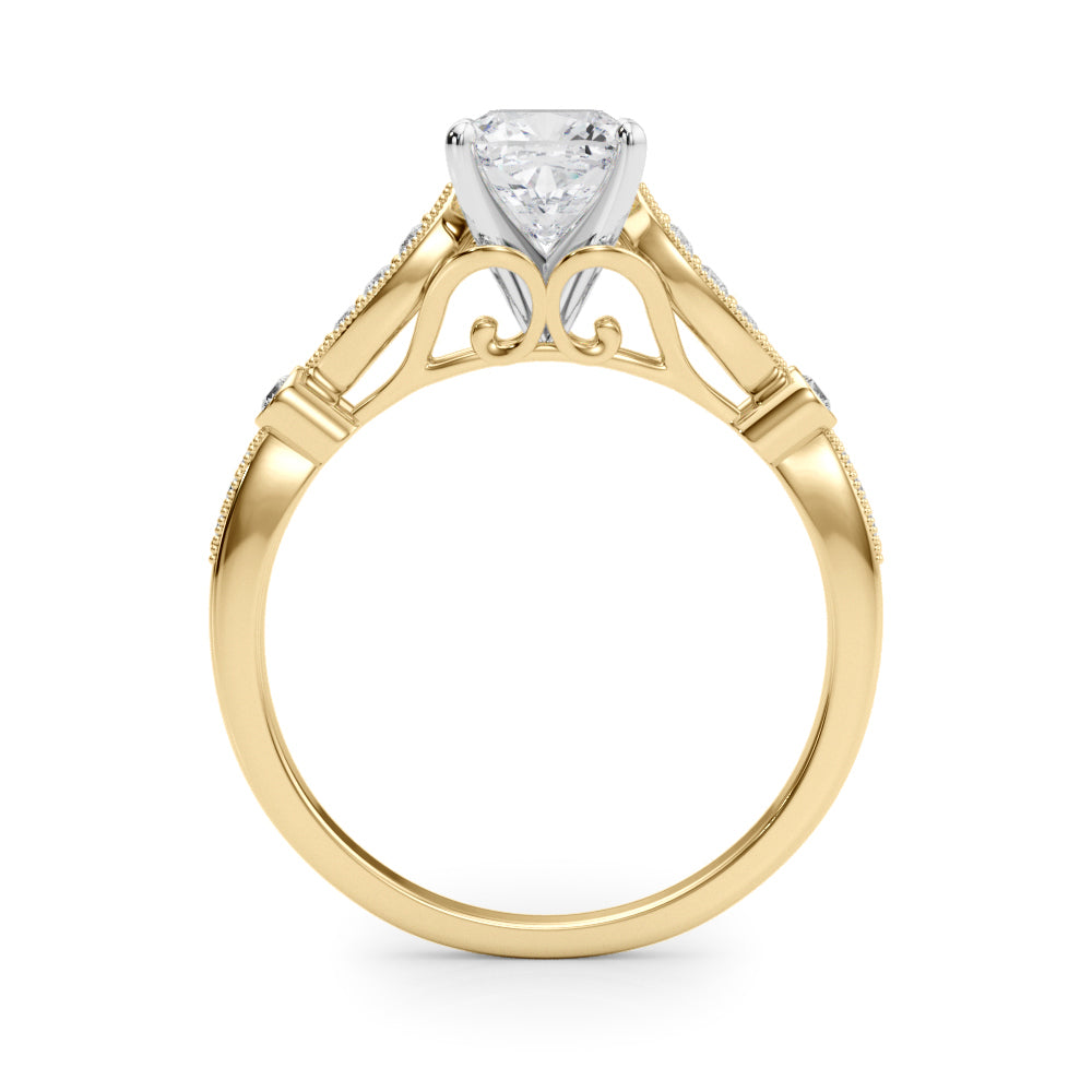 Elegant Prong-Set Round Diamond Engagement Ring — 9K/18K Gold & Platinum
