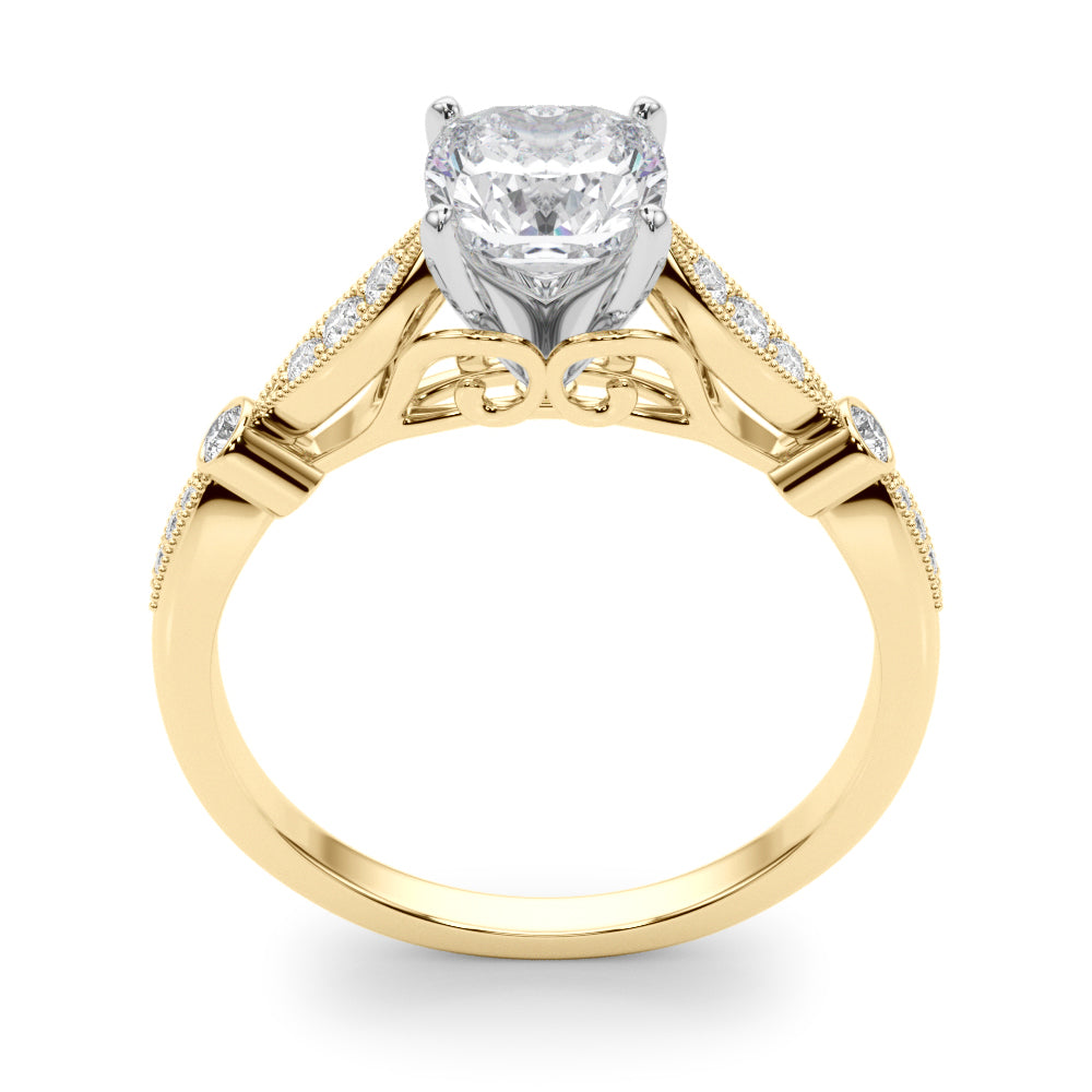 Elegant Prong-Set Round Diamond Engagement Ring — 9K/18K Gold & Platinum