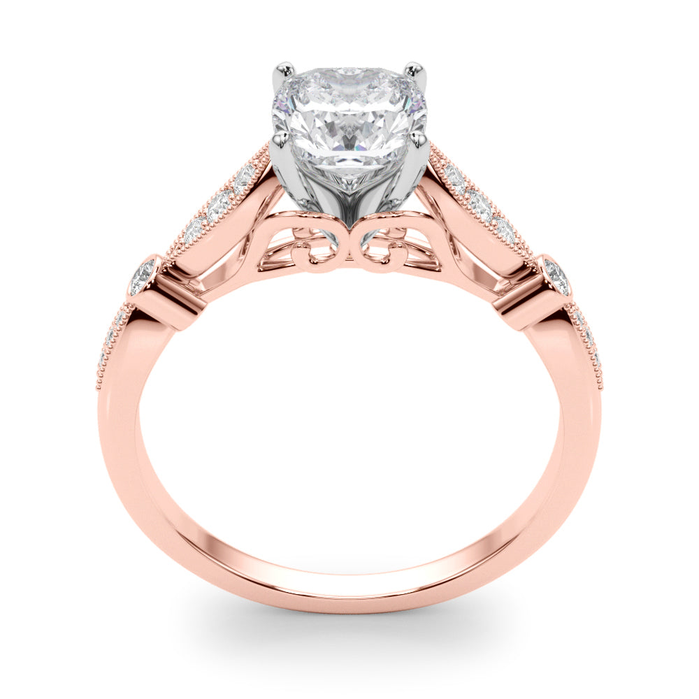 Elegant Prong-Set Round Diamond Engagement Ring — 9K/18K Gold & Platinum