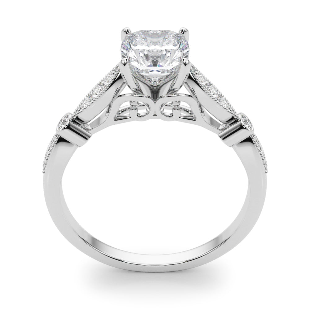 Elegant Prong-Set Round Diamond Engagement Ring — 9K/18K Gold & Platinum