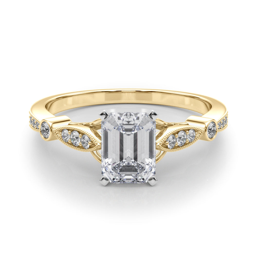 Elegant Prong-Set Round Diamond Engagement Ring — 9K/18K Gold & Platinum