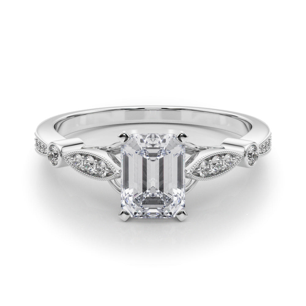Elegant Prong-Set Round Diamond Engagement Ring — 9K/18K Gold & Platinum