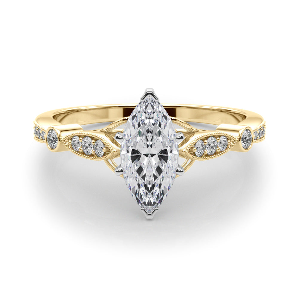 Elegant Prong-Set Round Diamond Engagement Ring — 9K/18K Gold & Platinum