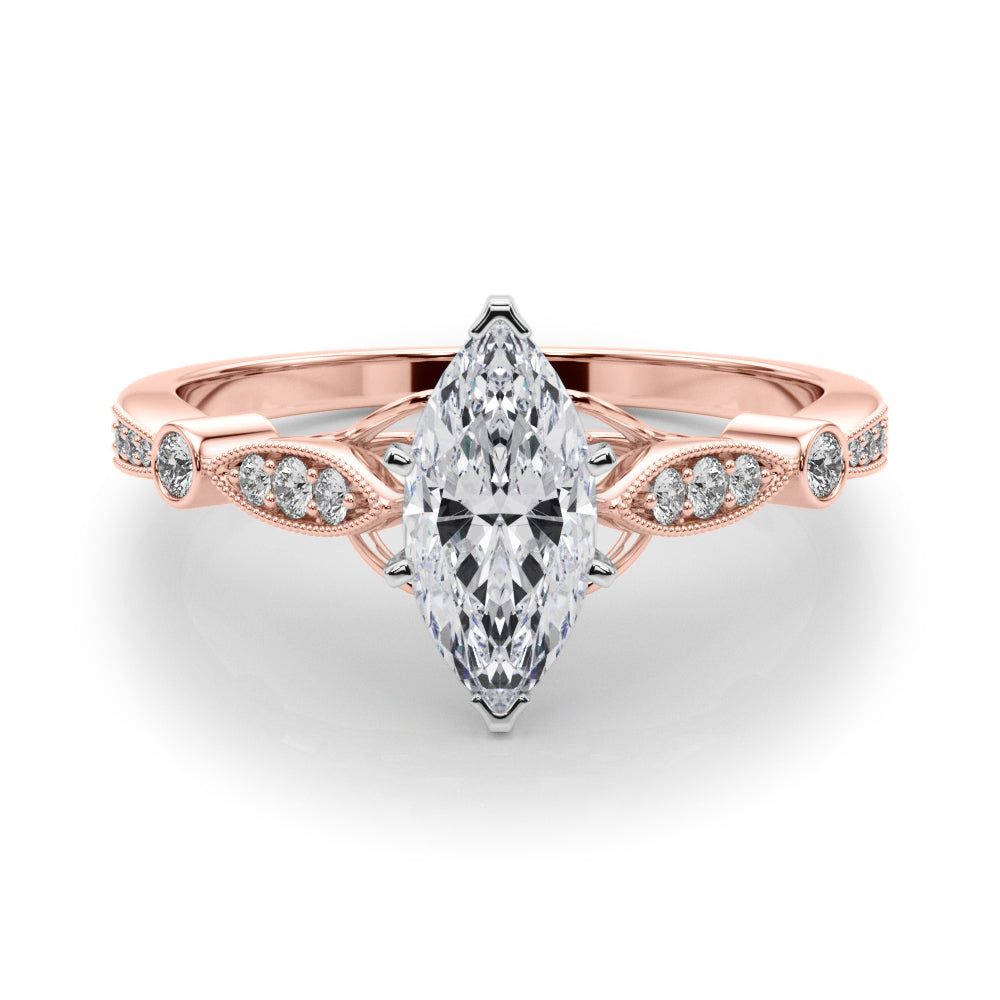 Elegant Prong-Set Round Diamond Engagement Ring — 9K/18K Gold & Platinum