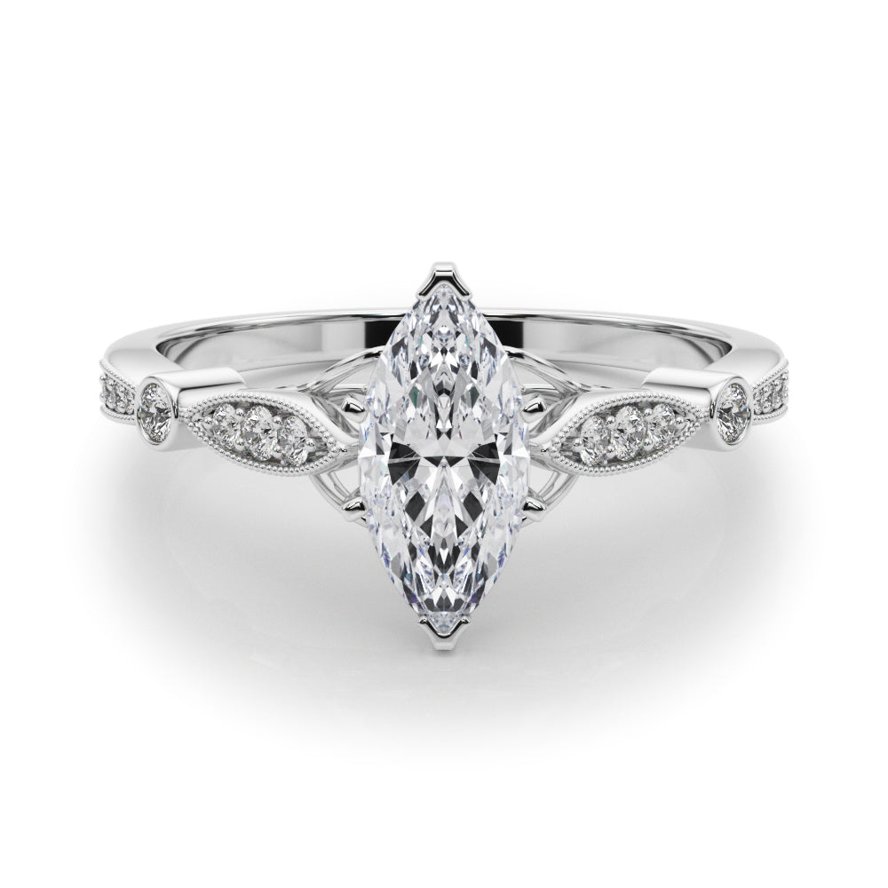 Elegant Prong-Set Round Diamond Engagement Ring — 9K/18K Gold & Platinum