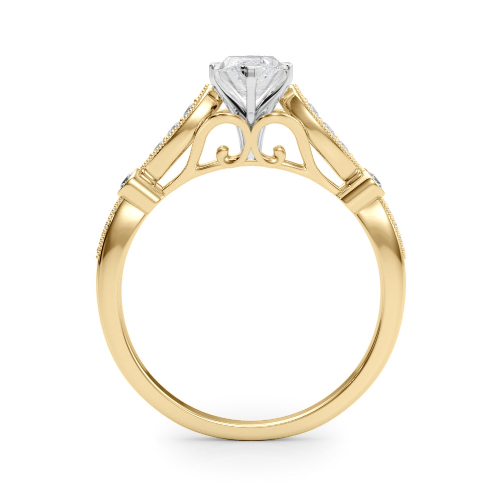 Elegant Prong-Set Round Diamond Engagement Ring — 9K/18K Gold & Platinum