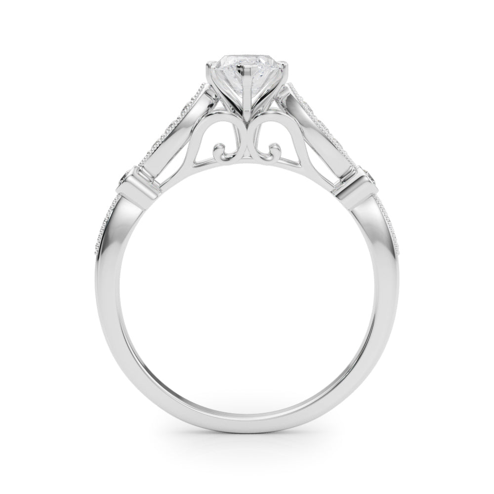 Elegant Prong-Set Round Diamond Engagement Ring — 9K/18K Gold & Platinum