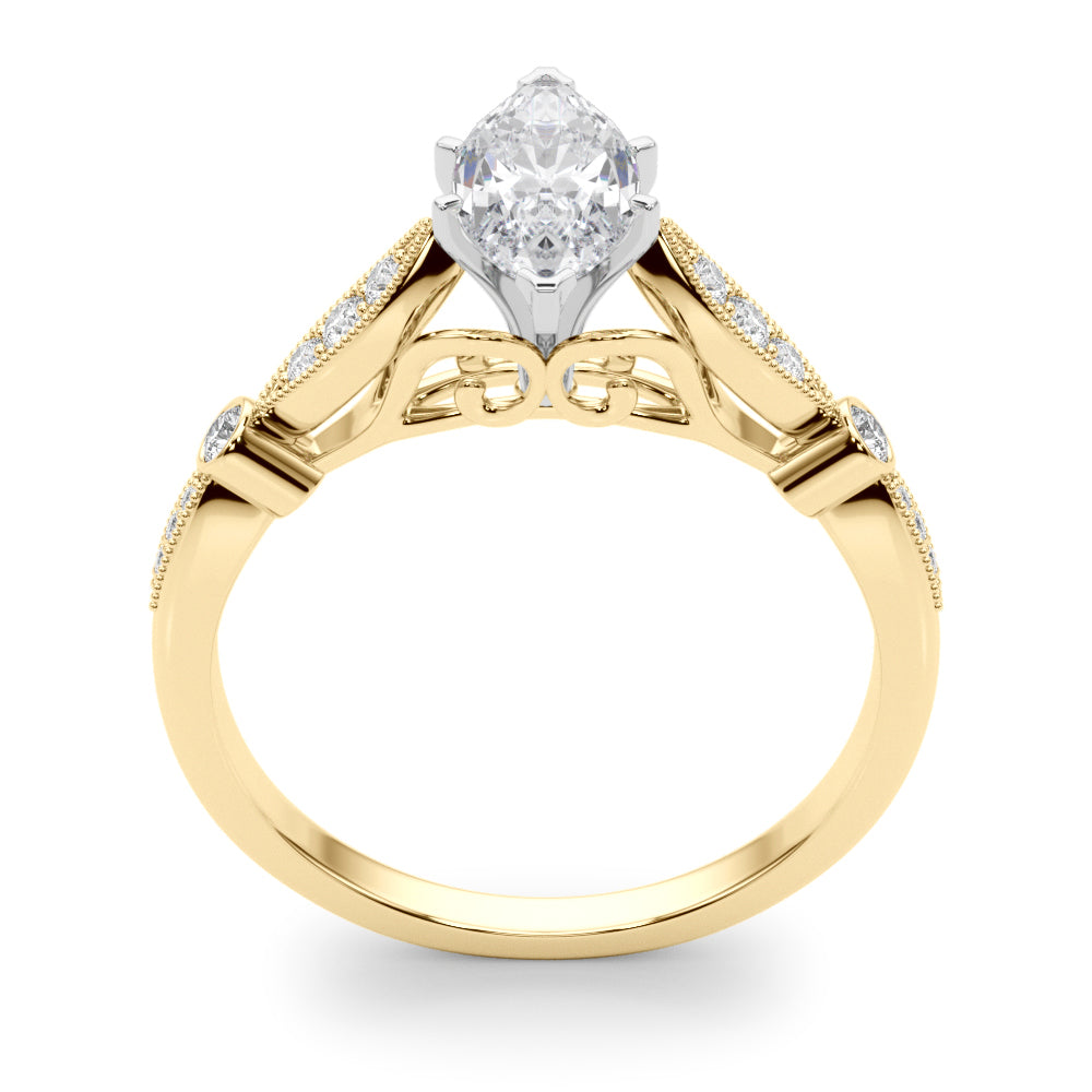 Elegant Prong-Set Round Diamond Engagement Ring — 9K/18K Gold & Platinum
