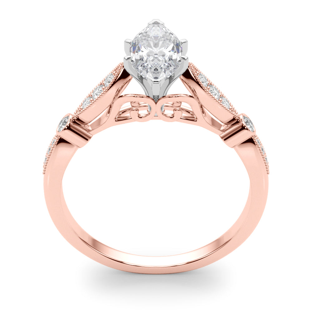 Elegant Prong-Set Round Diamond Engagement Ring — 9K/18K Gold & Platinum