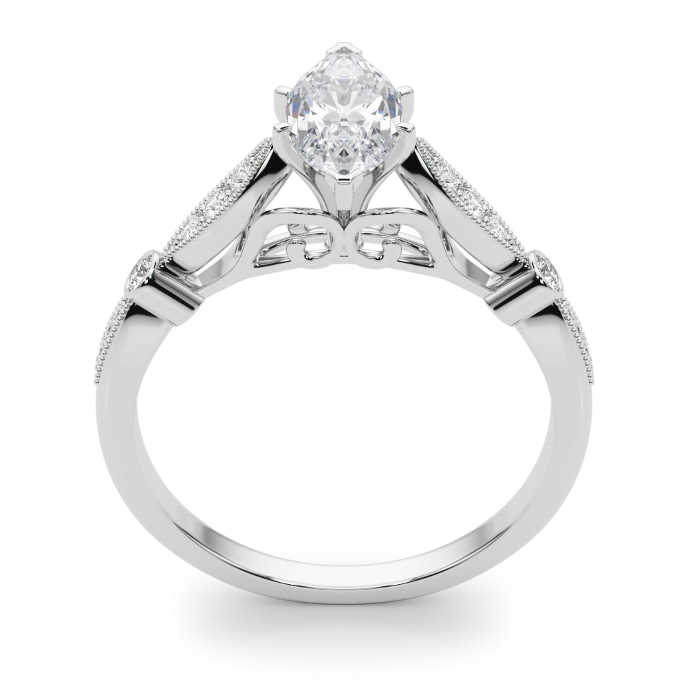 Elegant Prong-Set Round Diamond Engagement Ring — 9K/18K Gold & Platinum