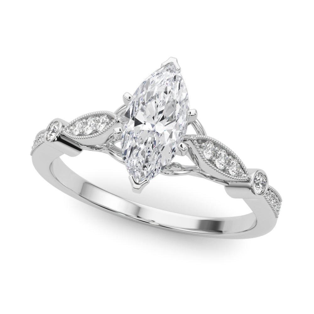 Elegant Prong-Set Round Diamond Engagement Ring — 9K/18K Gold & Platinum