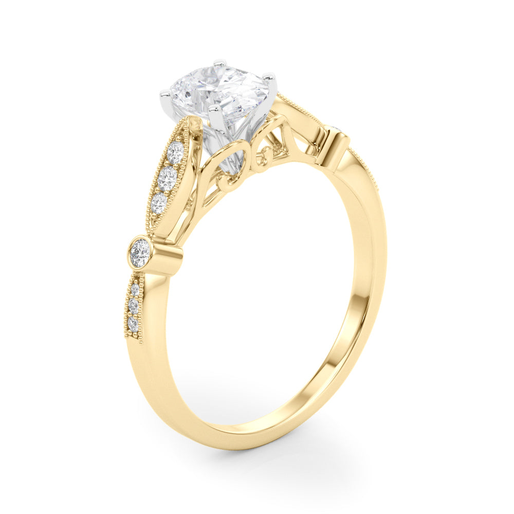 Elegant Prong-Set Round Diamond Engagement Ring — 9K/18K Gold & Platinum