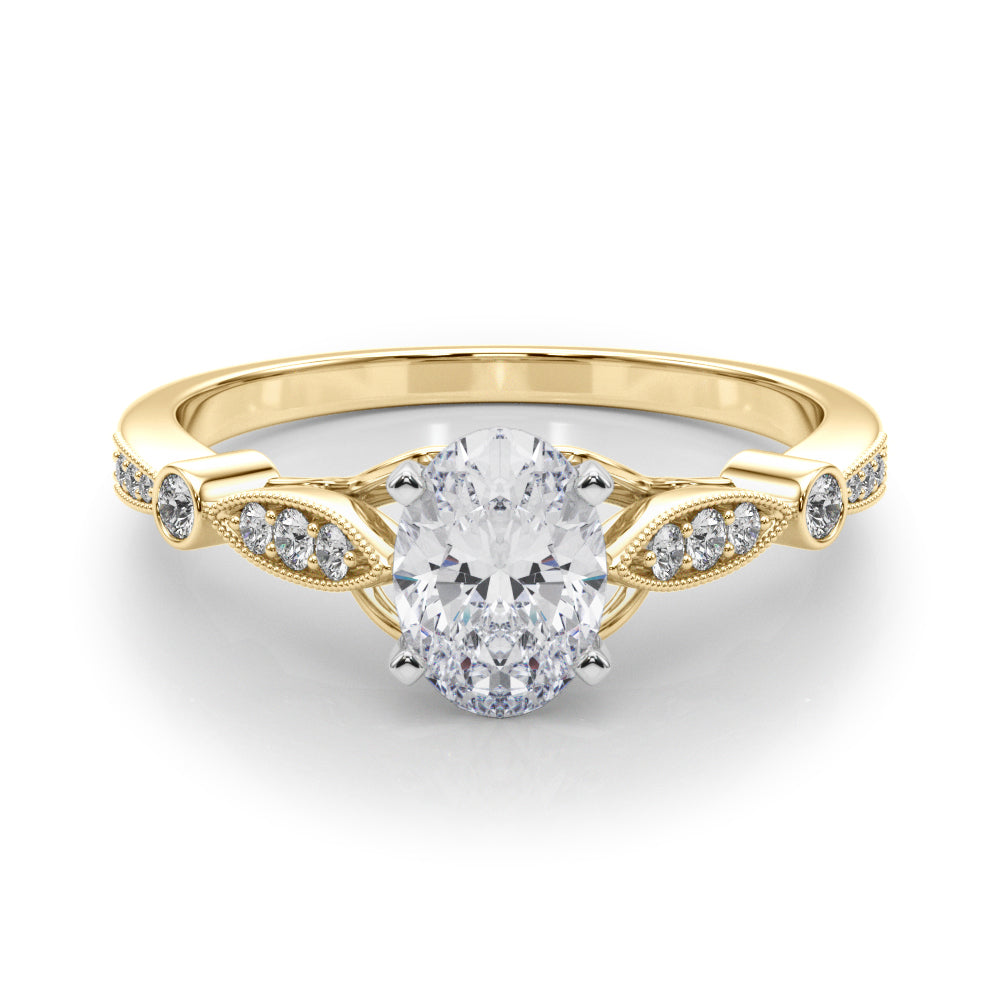 Elegant Prong-Set Round Diamond Engagement Ring — 9K/18K Gold & Platinum