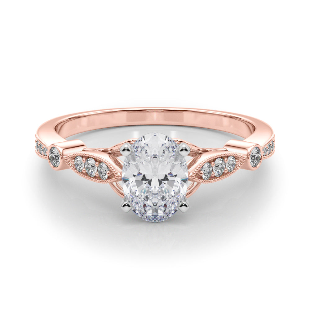 Elegant Prong-Set Round Diamond Engagement Ring — 9K/18K Gold & Platinum