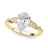 Elegant Prong-Set Round Diamond Engagement Ring — 9K/18K Gold & Platinum