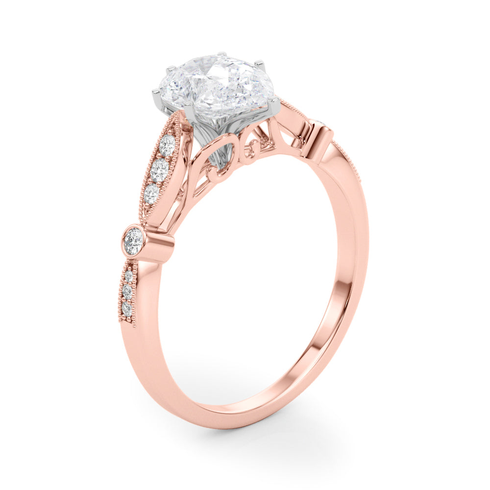 Elegant Prong-Set Round Diamond Engagement Ring — 9K/18K Gold & Platinum