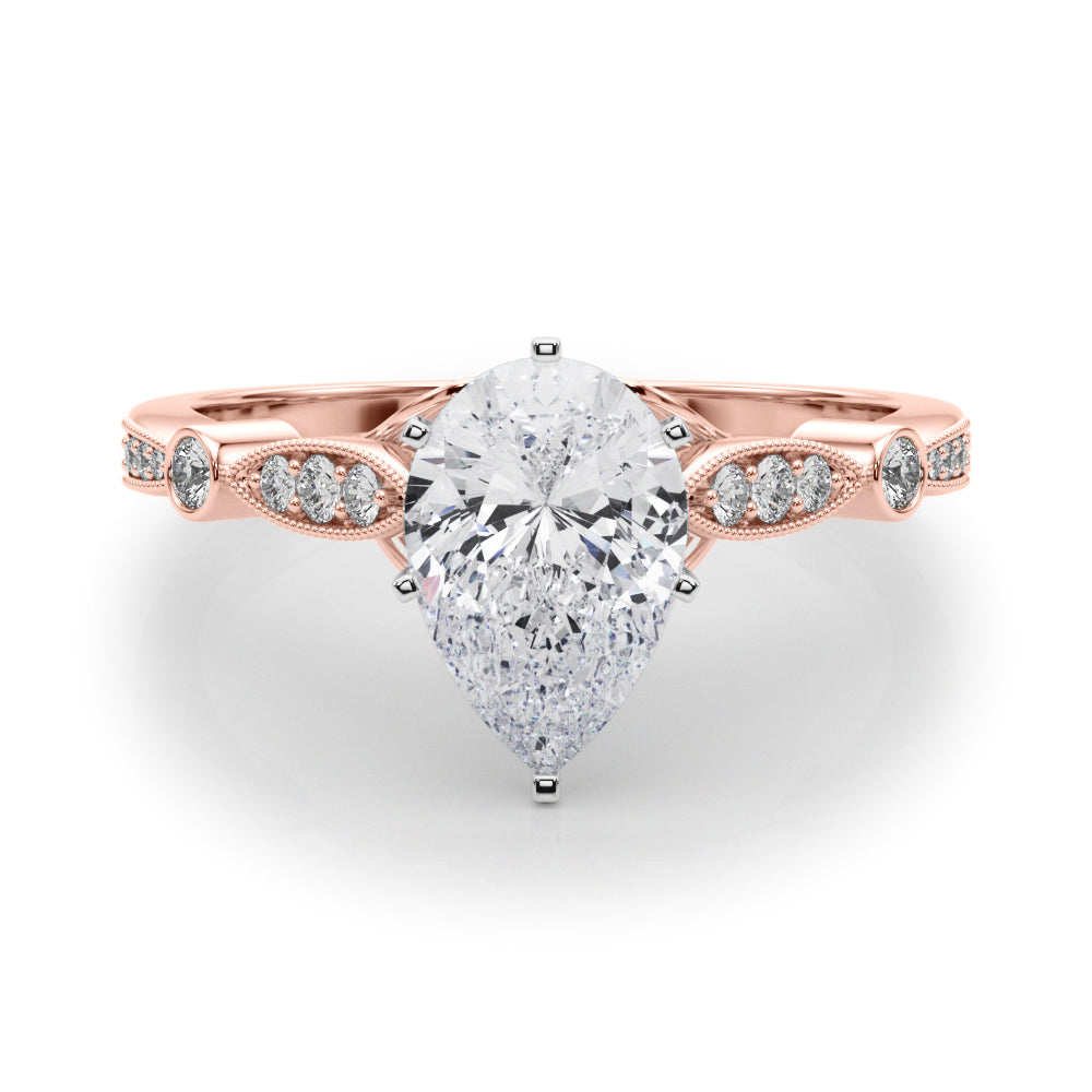 Elegant Prong-Set Round Diamond Engagement Ring — 9K/18K Gold & Platinum