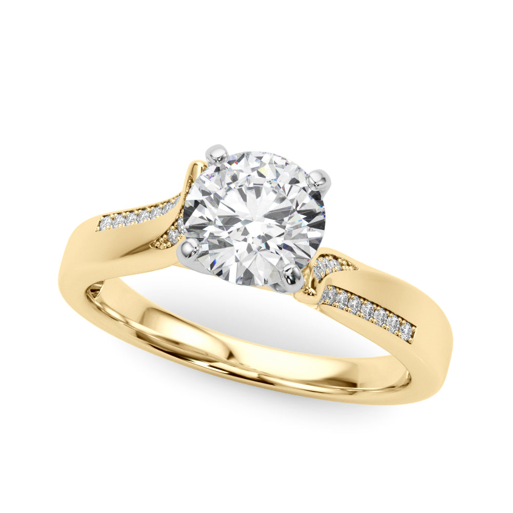 Vintage-Inspired Multi-Row Round Diamond Engagement Ring — 9K/18K Gold & Platinum