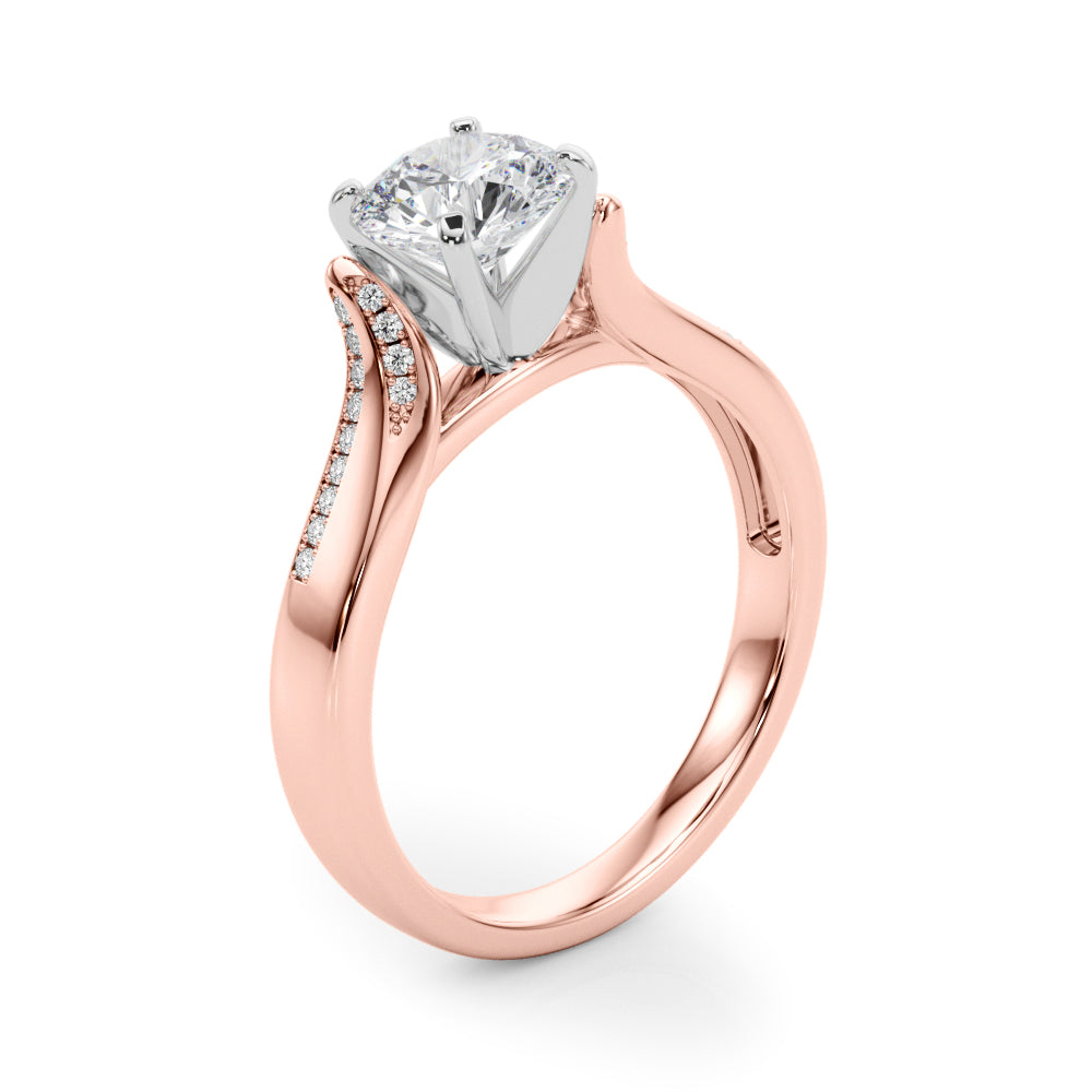Vintage-Inspired Multi-Row Round Diamond Engagement Ring — 9K/18K Gold & Platinum