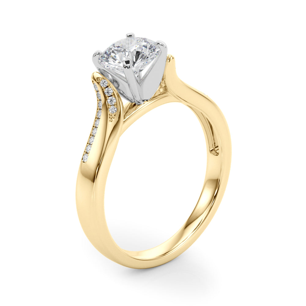 Vintage-Inspired Multi-Row Round Diamond Engagement Ring — 9K/18K Gold & Platinum