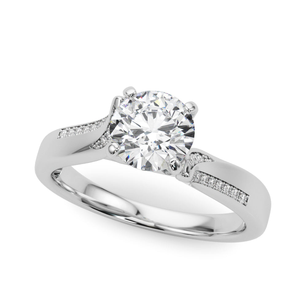 Vintage-Inspired Multi-Row Round Diamond Engagement Ring — 9K/18K Gold & Platinum