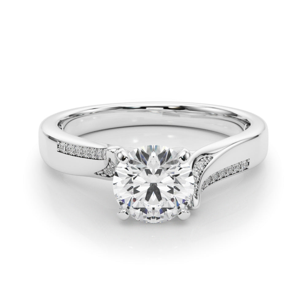 Vintage-Inspired Multi-Row Round Diamond Engagement Ring — 9K/18K Gold & Platinum