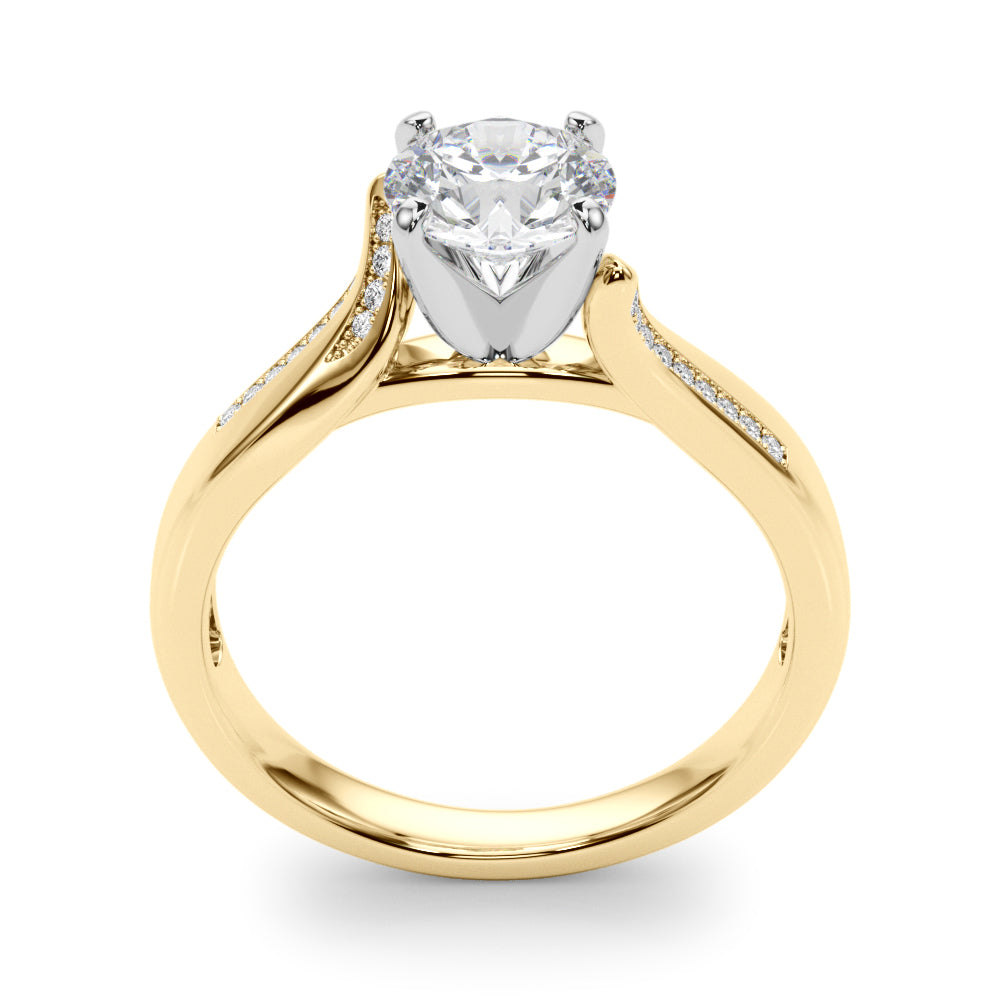 Vintage-Inspired Multi-Row Round Diamond Engagement Ring — 9K/18K Gold & Platinum
