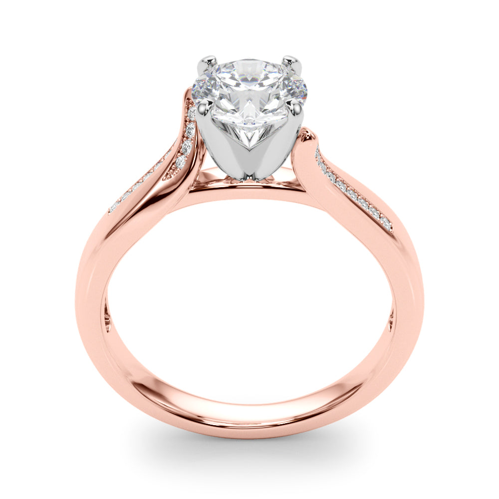 Vintage-Inspired Multi-Row Round Diamond Engagement Ring — 9K/18K Gold & Platinum