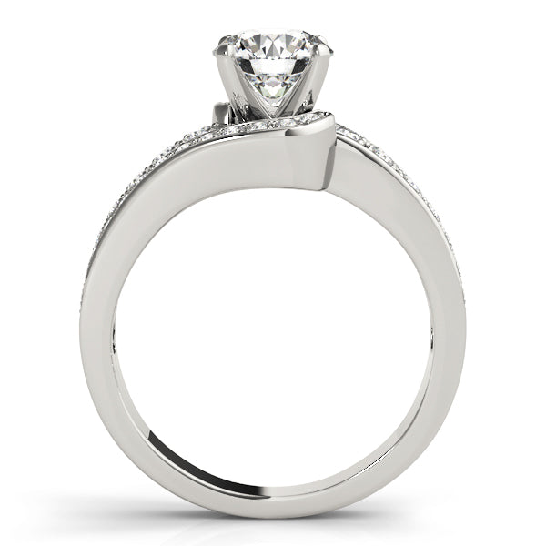 Heirloom Bypass Round Diamond Engagement Ring — 9K/18K Gold & Platinum