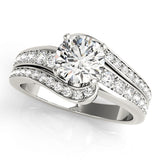 Heirloom Bypass Round Diamond Engagement Ring — 9K/18K Gold & Platinum