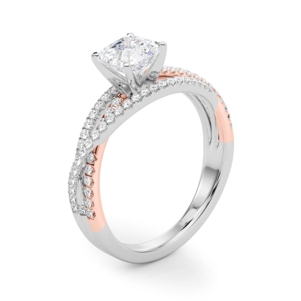 Luxe Multi-Row Round Diamond Engagement Ring — 9K/18K Gold & Platinum