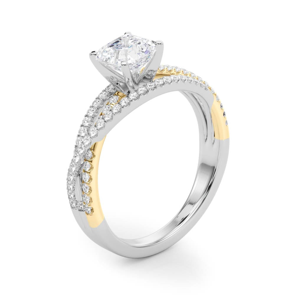 Luxe Multi-Row Round Diamond Engagement Ring — 9K/18K Gold & Platinum