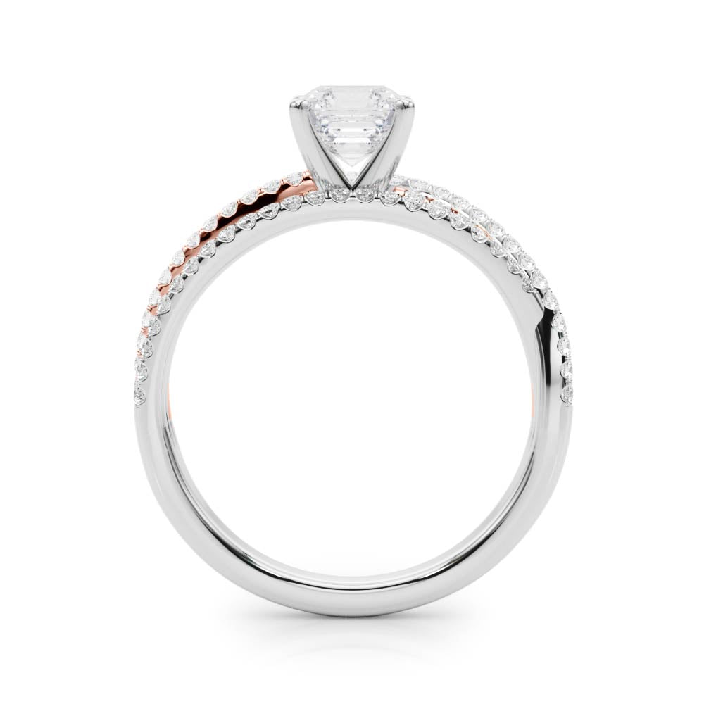 Luxe Multi-Row Round Diamond Engagement Ring — 9K/18K Gold & Platinum
