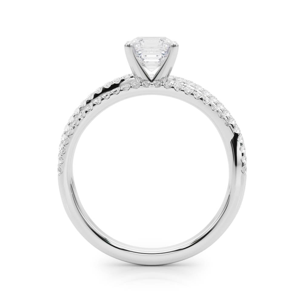 Luxe Multi-Row Round Diamond Engagement Ring — 9K/18K Gold & Platinum