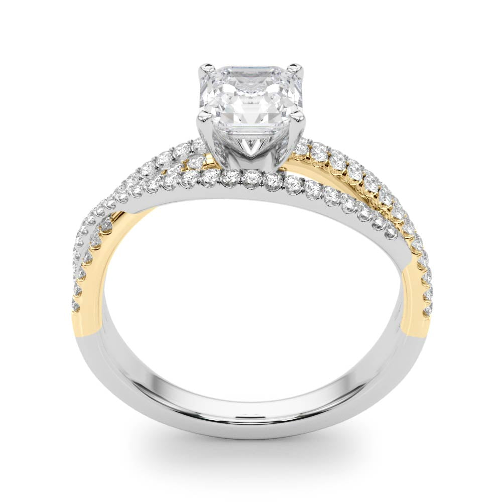 Luxe Multi-Row Round Diamond Engagement Ring — 9K/18K Gold & Platinum