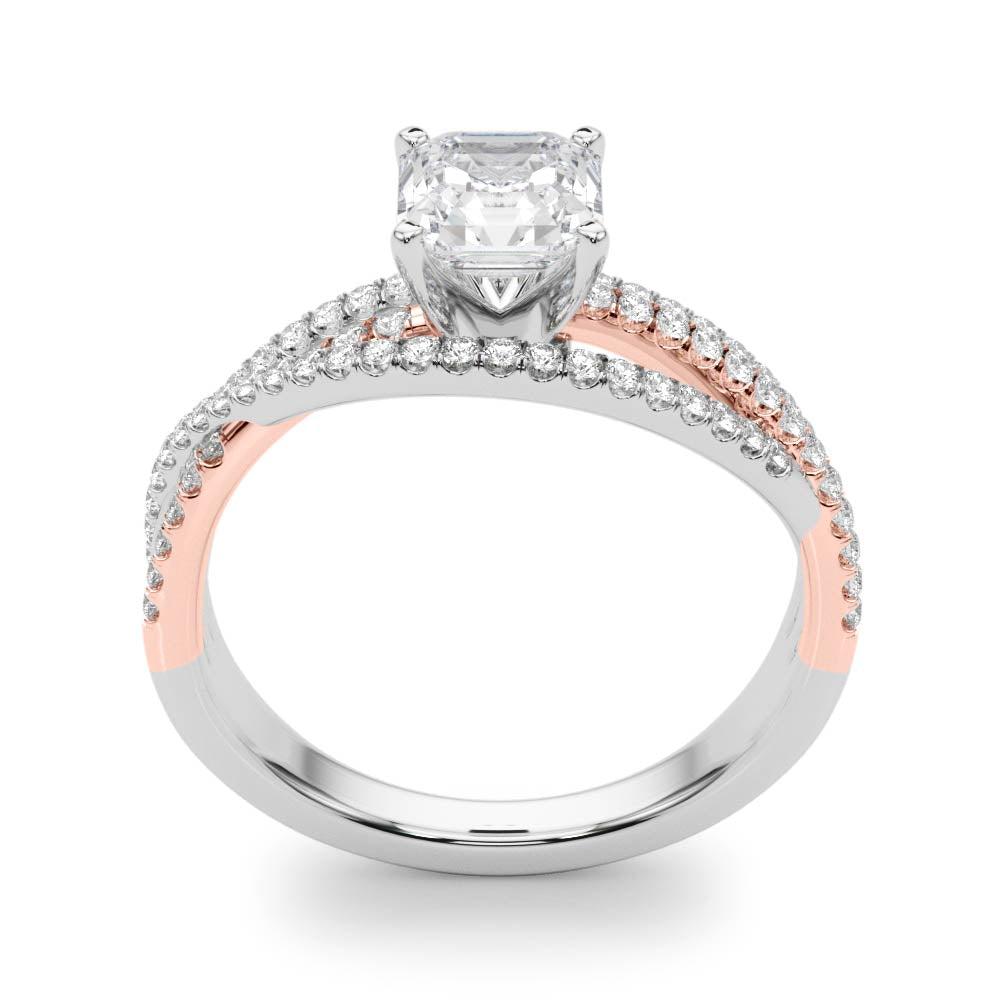 Luxe Multi-Row Round Diamond Engagement Ring — 9K/18K Gold & Platinum