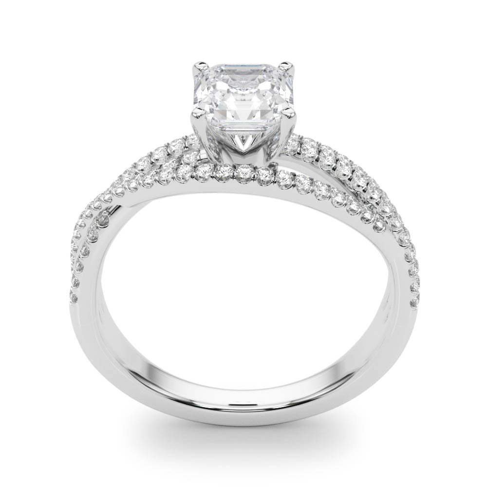 Luxe Multi-Row Round Diamond Engagement Ring — 9K/18K Gold & Platinum