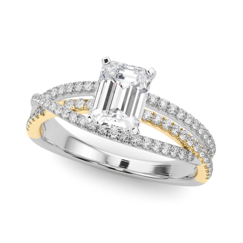Luxe Multi-Row Round Diamond Engagement Ring — 9K/18K Gold & Platinum