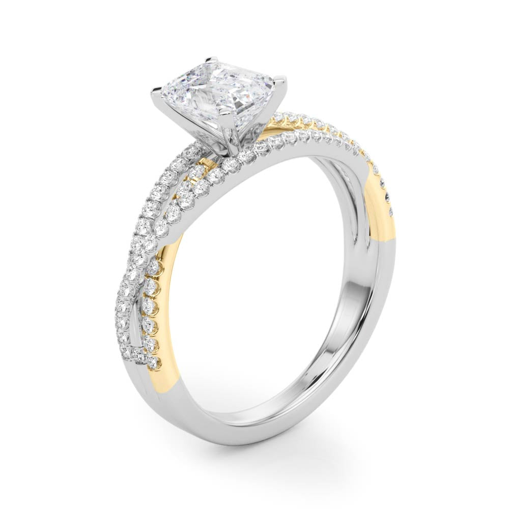Luxe Multi-Row Round Diamond Engagement Ring — 9K/18K Gold & Platinum